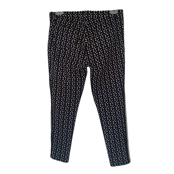 PURIFICACION GARCIA Black + Silver Polka Dot Side-Seam Logo Trousers Size 12 - Picture 7 of 8